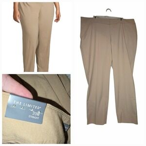 The Limited Dress Pants Womens Size 20 22x31 Tall Beige Stretchy Trouser Slacks